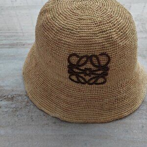 LOEWE x Paula's Ibiza Raffia & Leather Bucket Hat
